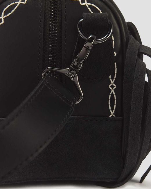 Dr. Martens Black Top Handle Desert Rodeo Leather & Suede Bag