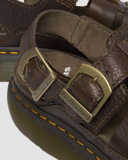 Dr. Martens Brown Wrenlie Leather Fisherman Sandals for men