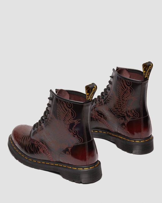 Cuero botas 1460 phoenix de piel arcadia rub off Dr. Martens de hombre de color Brown