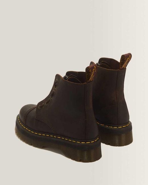Dr. Martens Black Sinclair Crazy Horse Leather Platform Boots for men