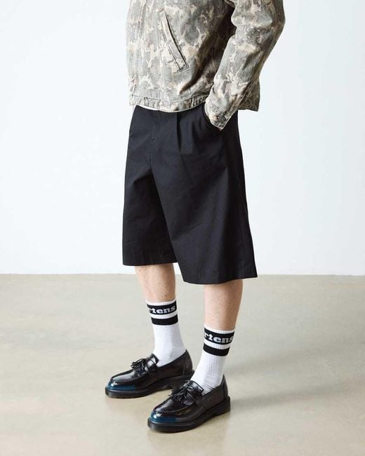 Dr. Martens Black Adrian Tassel Arcadia Rub Off Leather Loafers for men