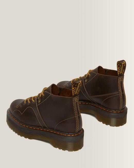 Dr. Martens Brown Church Arc Crazy Horse Platform Monkey Boots for men