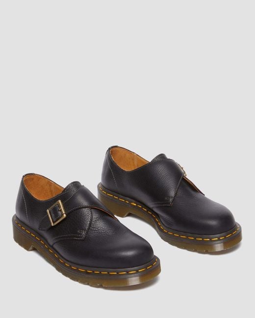 Zapatos 1461 monk de piel con hebilla Dr. Martens de hombre de color Black