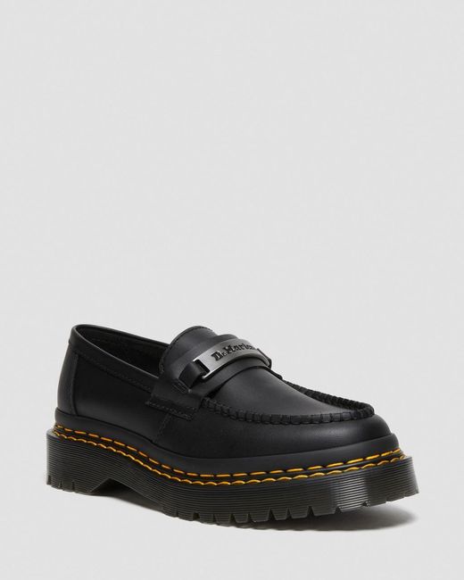Dr. Martens Penton Bex Double Stitch Leather Loafers in Black | Lyst