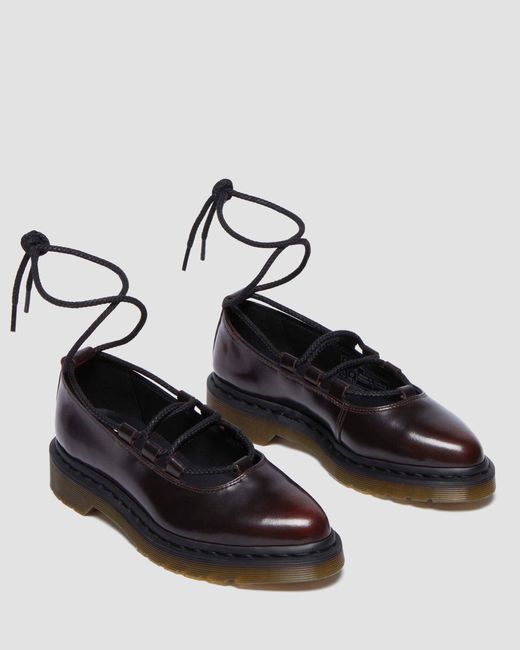 Dr. Martens Black Elphie Ii Leather Ballet Flats Shoes