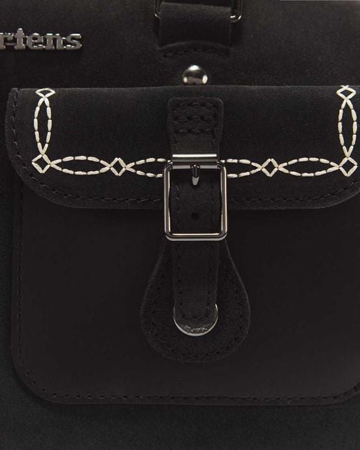 Dr. Martens Black Top Handle Desert Rodeo Leather & Suede Bag