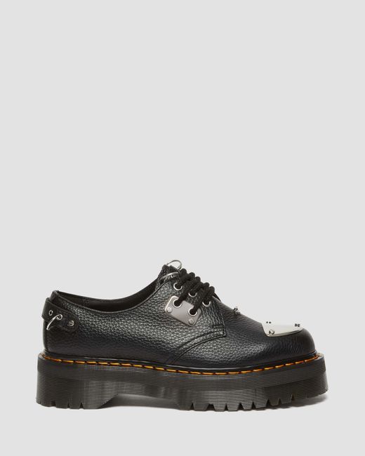 Dr. Martens Black 1461 Piercing Milled Nappa Leather Platform Shoes for men