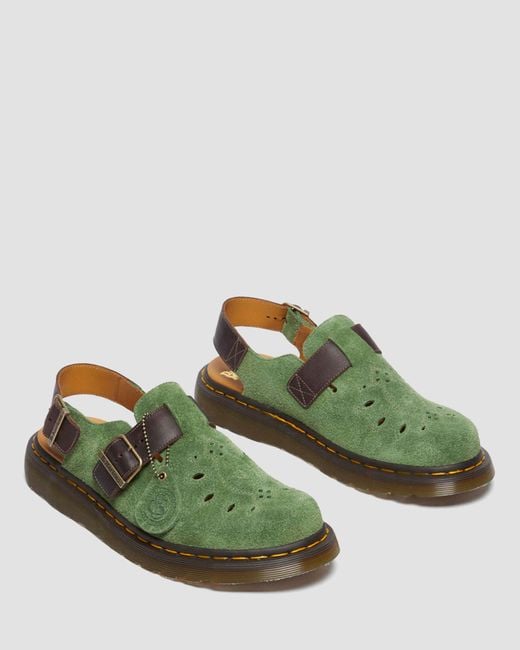 Dr. Martens Green Jorge Desert Oasis Suede Slingback Mule