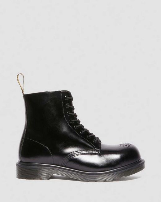 Dr. Martens Black 1460 Analine Leather Steel Toe Boots