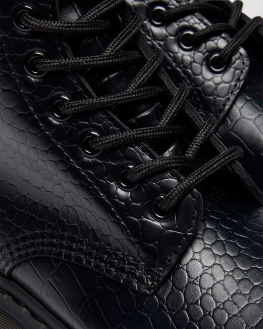 Dr. Martens 1460 Leren Laarzen Met Krokodilreliëf in het Black
