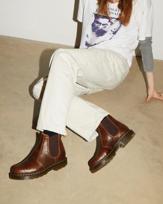 Dr. Martens 2976 Slip Resistant Parker Life Shield Chelsea Boots in Brown Lyst