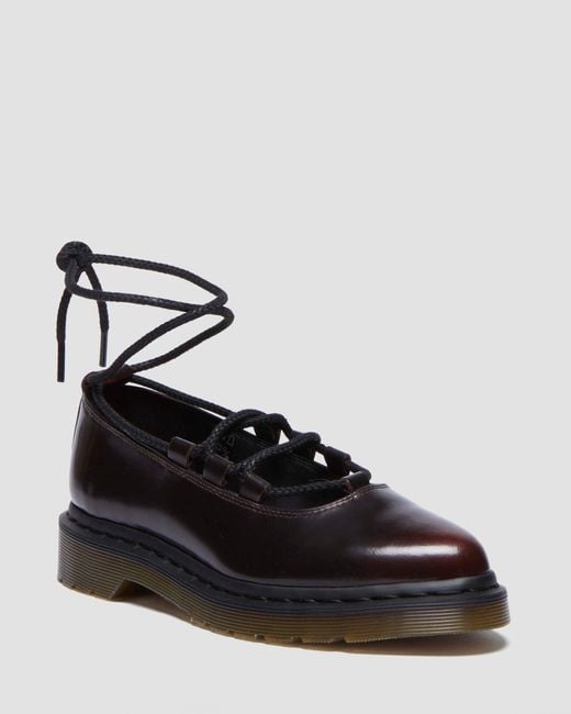 Dr. Martens Black Elphie Ii Leather Ballet Flats Shoes