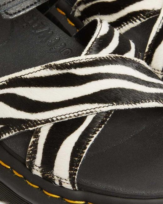 Dr. Martens Voss Ii Hair on Zebra Print Sandals in Black Lyst UK