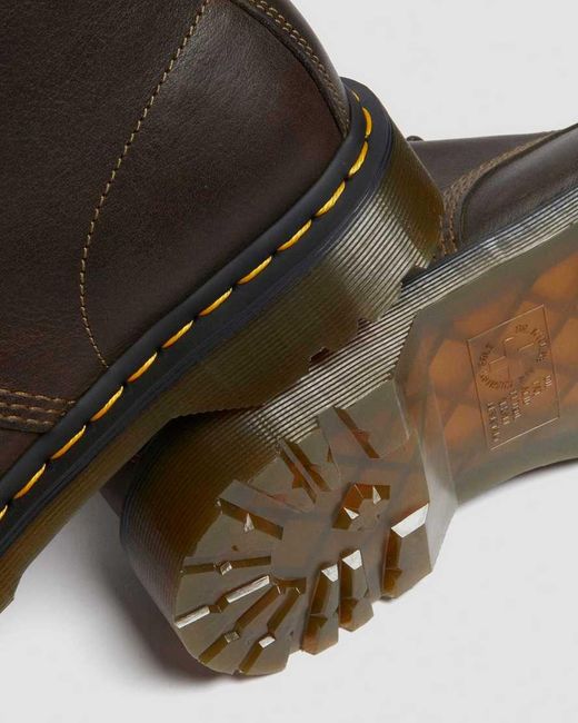 Dr. Martens Brown 1460 Faux Fur Lined Grizzly Leather Lace Up Boots