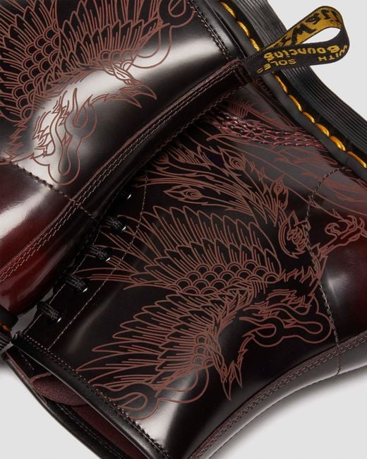 Cuero botas 1460 phoenix de piel arcadia rub off Dr. Martens de hombre de color Brown