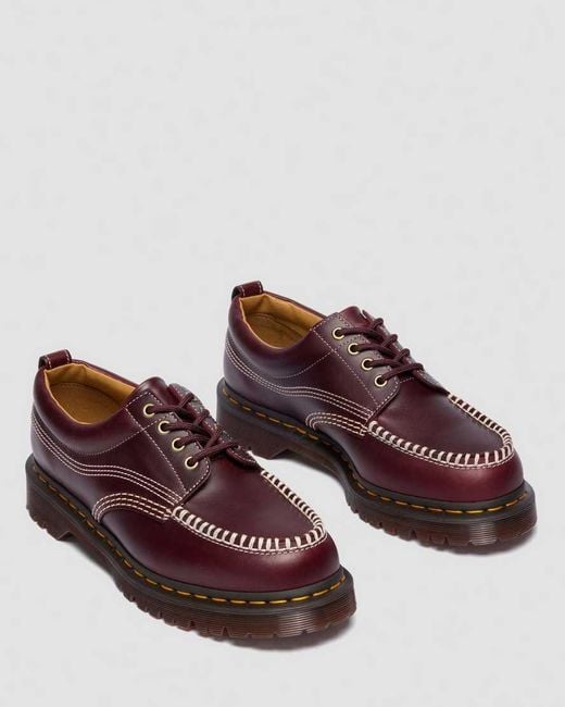 Dr. Martens Brown Lowell Leather Moc Toe Shoes for men