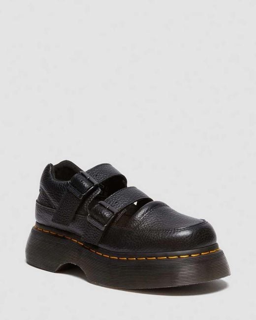 Dr. Martens Black Buzz Milled Nappa Leather Mary Jane Shoes