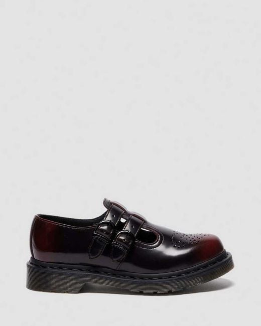 Dr. Martens Black 8065 Arcadia Rub Off Leather Mary Jane Shoes