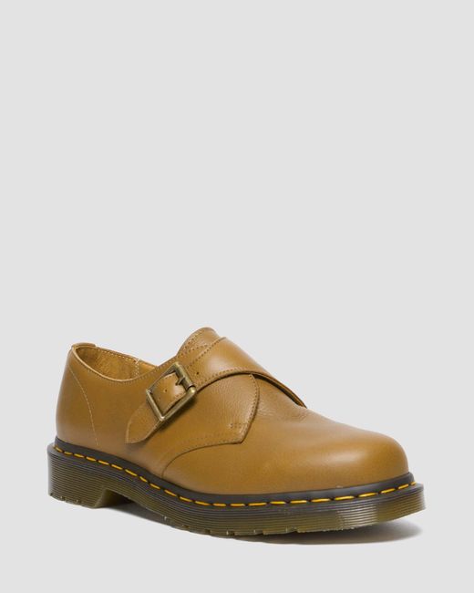 Dr. Martens Brown 1461 Monk Buckle Leather Shoes for men