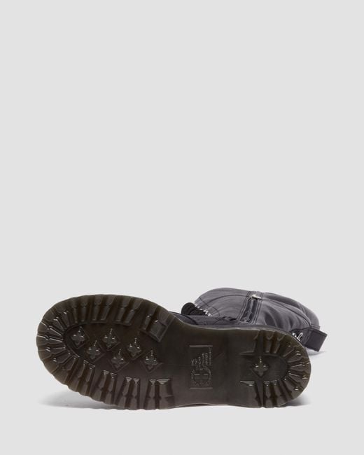 Cuero botas con plataforma xtrm max de piel virginia con 28 ojales Dr. Martens de color Black