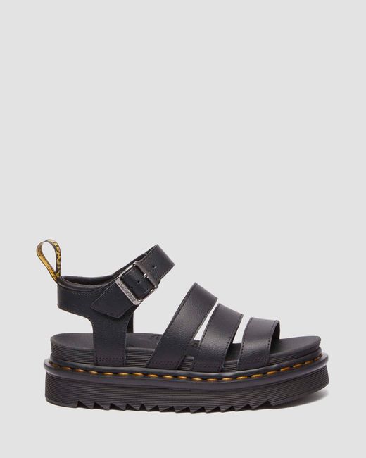 Dr. Martens Blaire Athena Leren Sandalenen Met Riem in het Black