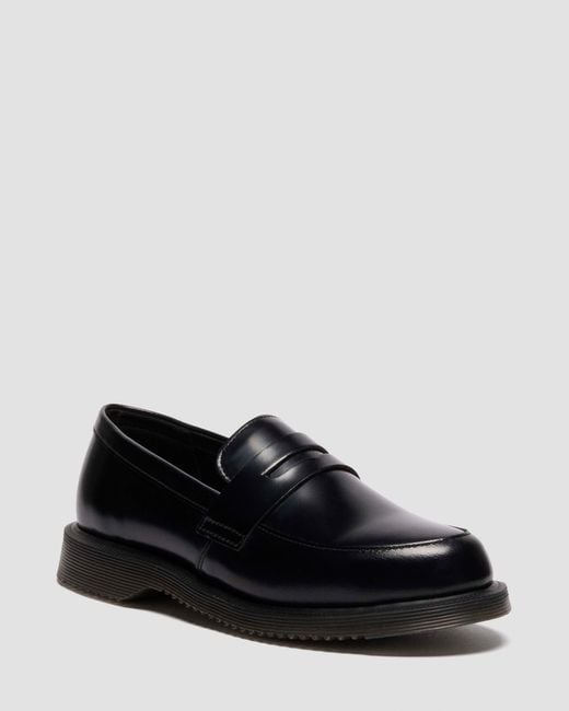 Dr. Martens Black Temara Polished Smooth Leather Loafers