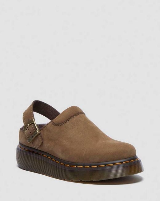 Dr. Martens Brown Laketen Faux Fur Lined Platform Mules for men