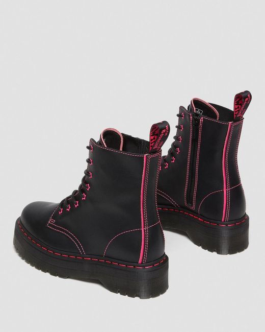 Dr. Martens Jadon II Boot Neon Star Leather Platforms 'Black
