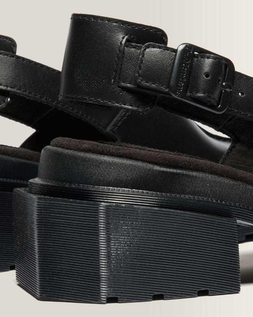 Dr. Martens Black Maybole Square Toe Leather Mules
