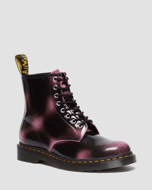 Dr. Martens Black 1460 Distressed Arcadia Rub Off Leather Lace Up Boots for men