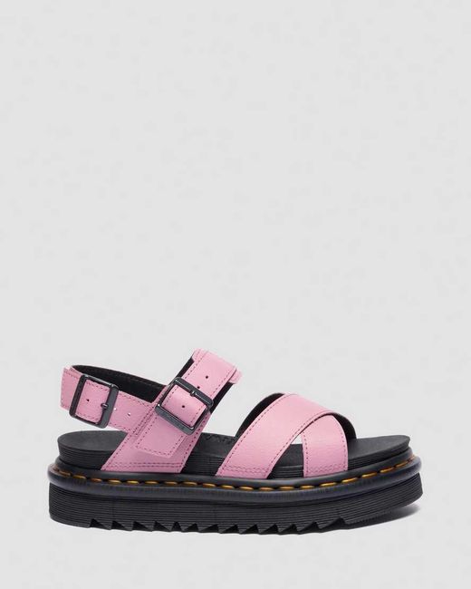 Dr. Martens Pink Voss Ii Athena Leather Strap Sandals