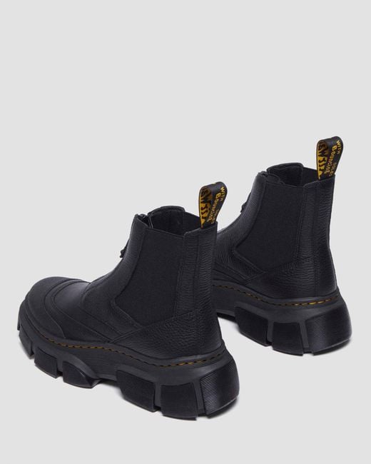 まめ DMXL Zip Chelsea leather boots in Black | Dr. Martens