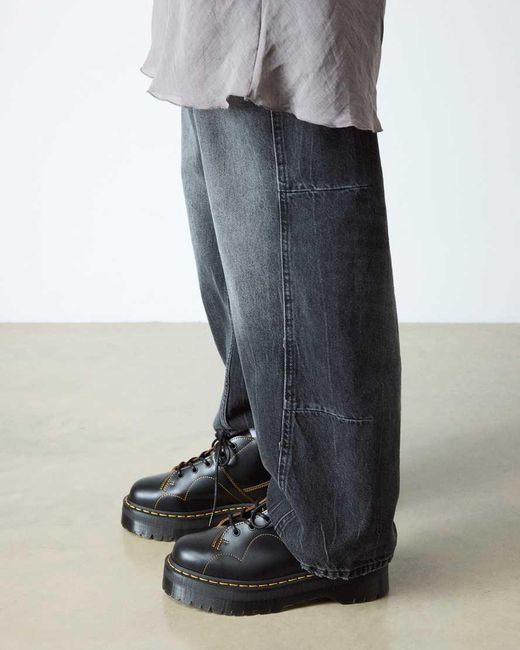 Dr. Martens Black Church Quad Leather Platform Boots