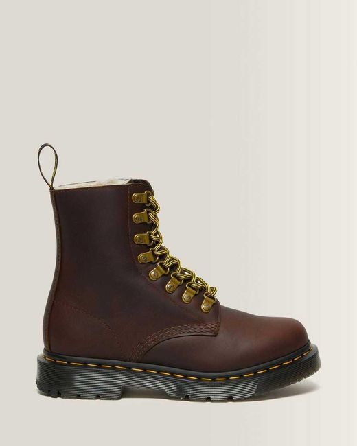 Dr. Martens Brown 1460 Pascal Dm's Wintergrip Leather Ankle Boots Dark