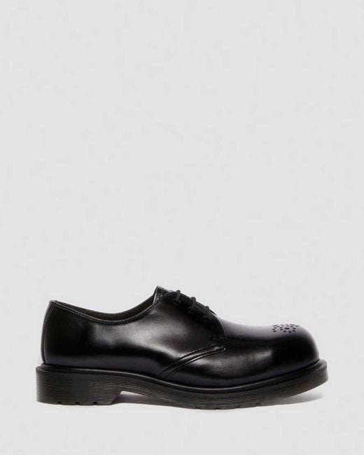 Dr. Martens Black 1461 Analine Leather Steel Toe Shoes Brogues for men