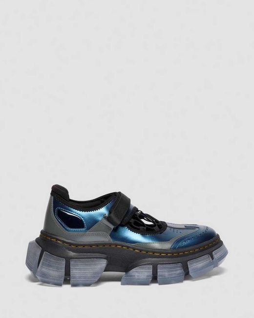 Dr. Martens Blue Satin Finish Leather Dmxl V2 Mary Jane Shoes