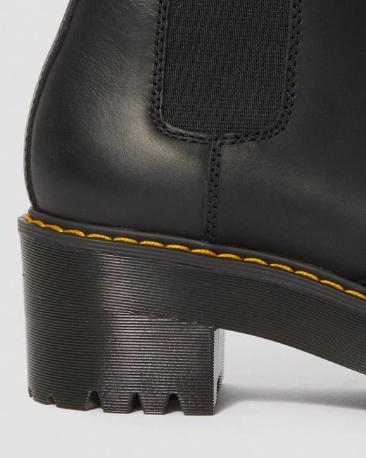 Dr. Martens Rometty Wyoming Leather Platform Chelsea Boots in Black | Lyst