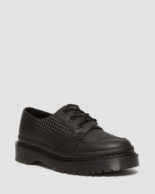 Dr. Martens Black 1461 Bex Ripstop Grid Oxford Shoes for men
