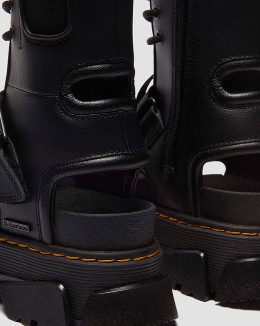 Dr. Martens Mattison Leather Gladiator Sandals in Black | Lyst