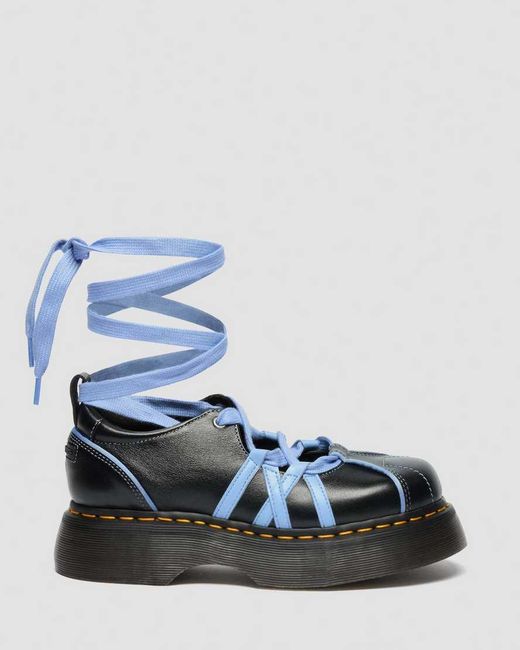 Dr. Martens Blue Buzz Ballerina Gloss Leather Shoes