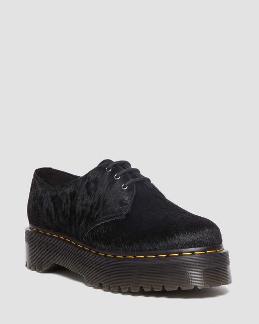 Dr. Martens Black 1461 Quad Hair-on Platform Shoes for men