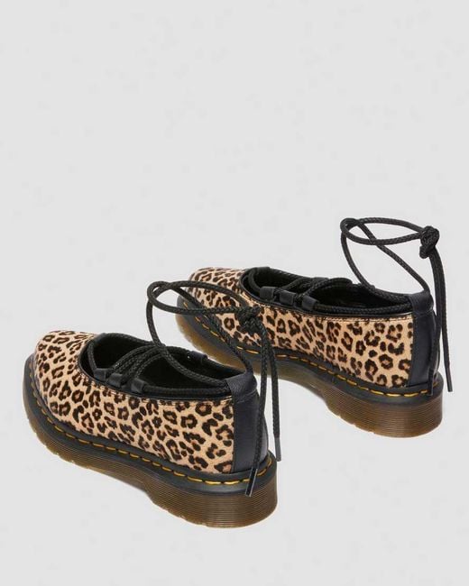 Dr. Martens Black Leather Elphie Ii Leopard Ballet Flats Shoes for men