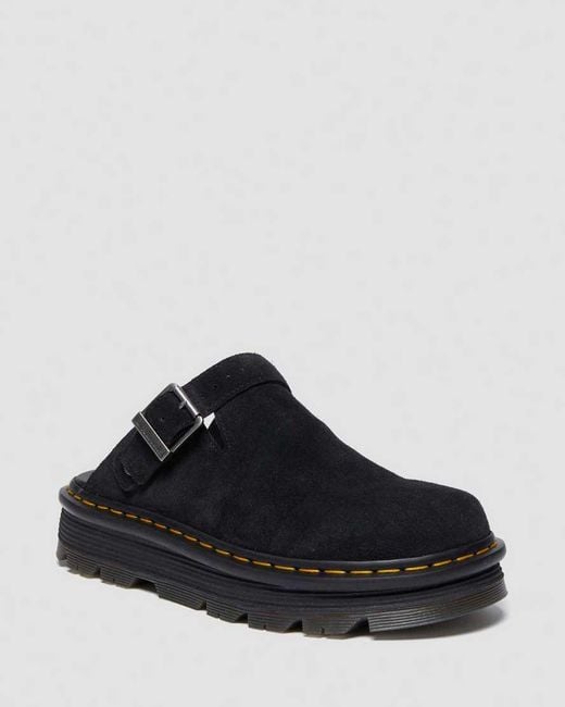 Dr. Martens Black Zebzag Suede Casual Slingback Platform Mules for men