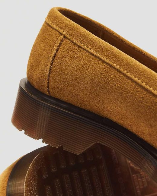 Dr. Martens Yellow Delapre Penny Repello Calf Suede Loafers for men