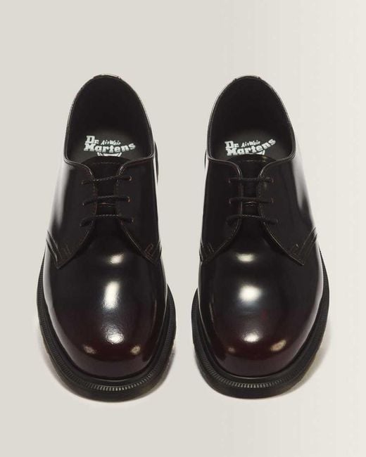 Dr. Martens Black Mayfare Rub Off Leather Shoes for men