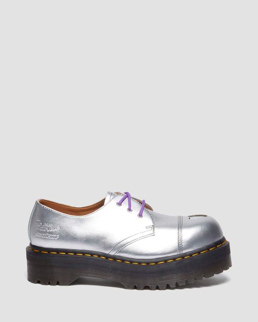 Dr. Martens Gray 1461 Platform Mademe Leather Oxford Shoes