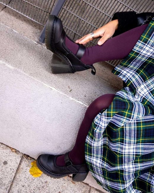 Dr. Martens Black Eviee Tech Strap Mary Jane Heeled Shoes