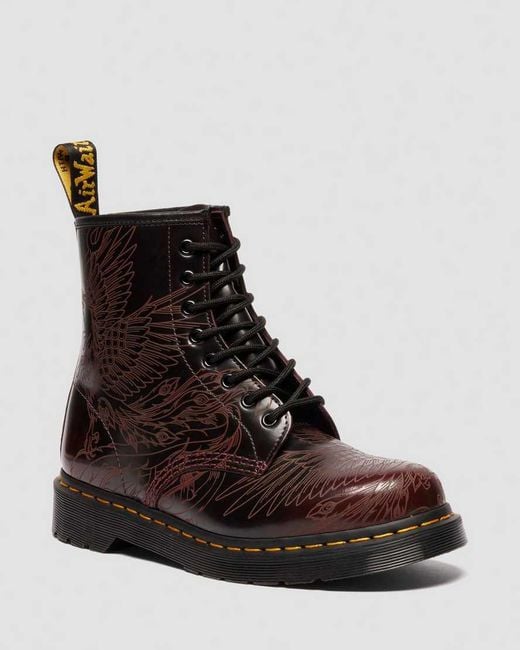 Dr. Martens Brown 1460 Phoenix Arcadia Rub Off Leather Boots for men