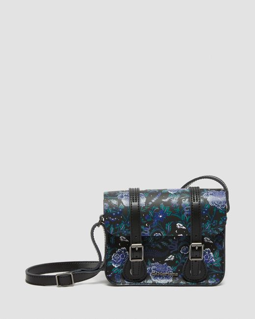 Dr. Martens Blue Leather 7" Mystic Floral Crossbody Bag