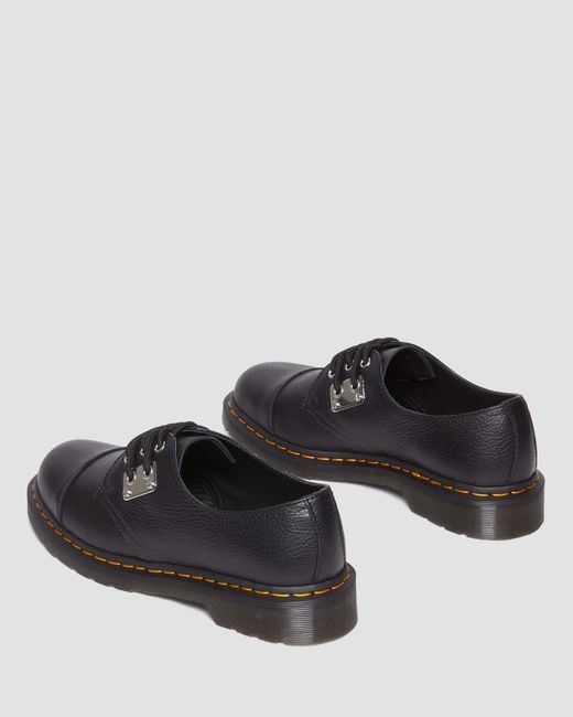 Dr. Martens Black 1461 Toe Plate Lunar Leather Oxford Shoes